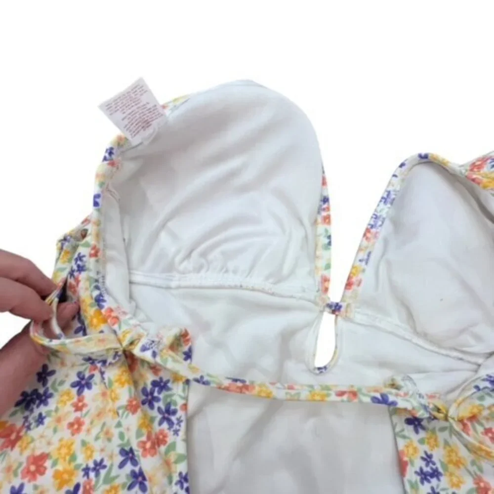 Shade & Shore Women's Ruffle Shoulder Plunge One Piece Swimsuit Ditsy‎ Floral XL
